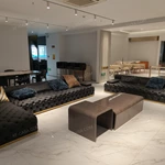 Luxury Modular Sofa Set with Handcrafted Diamond Tufted Craftsmanship, Premium Top-Grain Leather & Polished Gold Stainless Steel Base